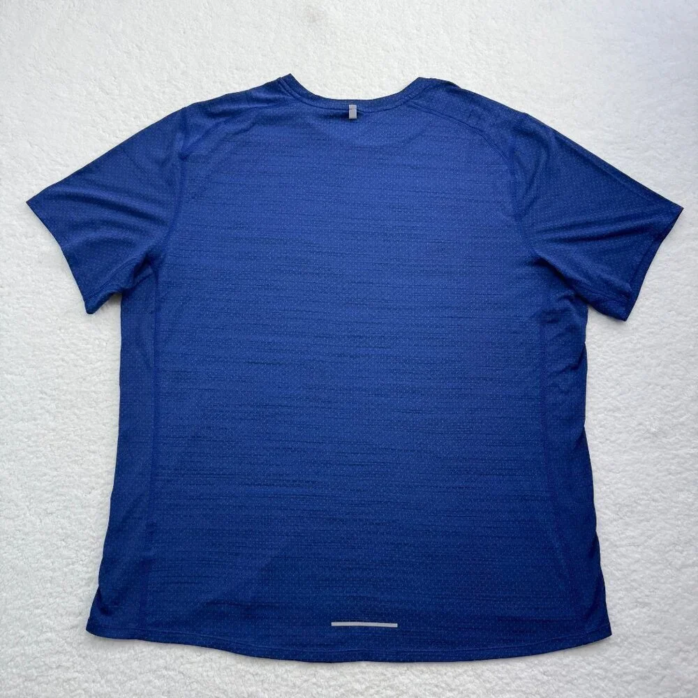Nike Running Dri Fit Performance T-Shirt Lightweight Reflective Blue Mens 2XL